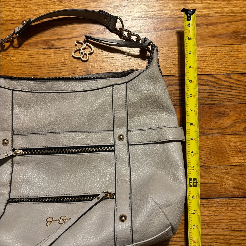 Jessica Simpson Cream Hobo Bag with Gold Accents - Picture 15 of 16